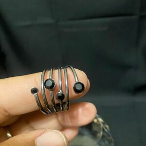 Black Spiral Ring